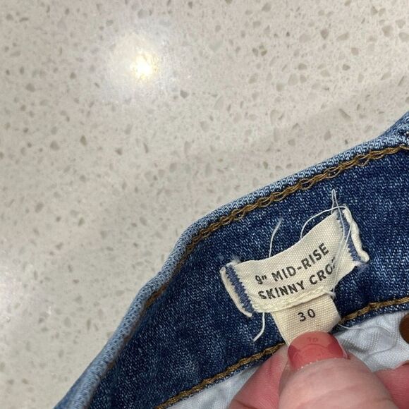 Madewell 9" Mid-Rise Skinny Crop Jeans Button Front Tencel Denim Edition Size 30 - Picture 6 of 13